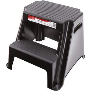 2-Step Molded Plastic Step Stool, Lightweight with Slip Resistant